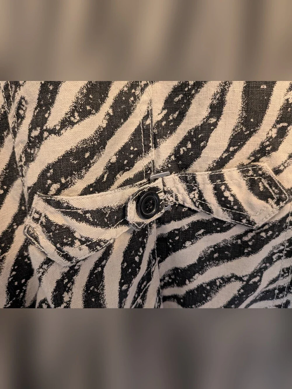 Studio Works Linen Blend Jacket Zebra Print XL